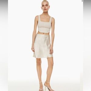 Aritzia Babaton Slip Satin Mini Skirt NWT